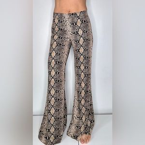 ZARA Women's Snakeskin Print Python Flared Pants - Size S